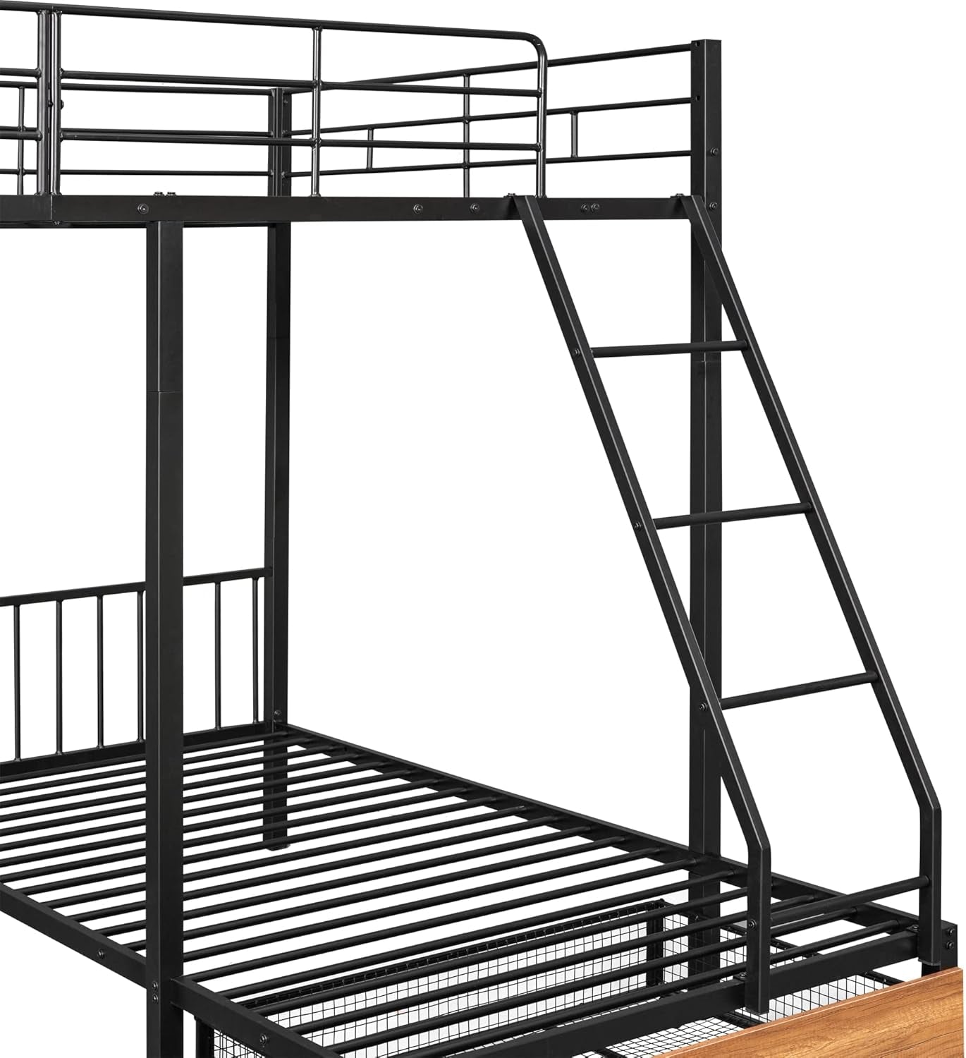 Black Metal Triple Bunk Bed With Drawers Full Over Twin Bunk Beds