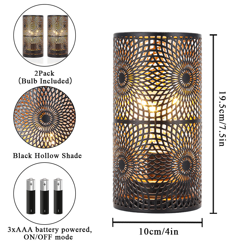 7.5"H Set of 2 Black Table Metal Lamp-4