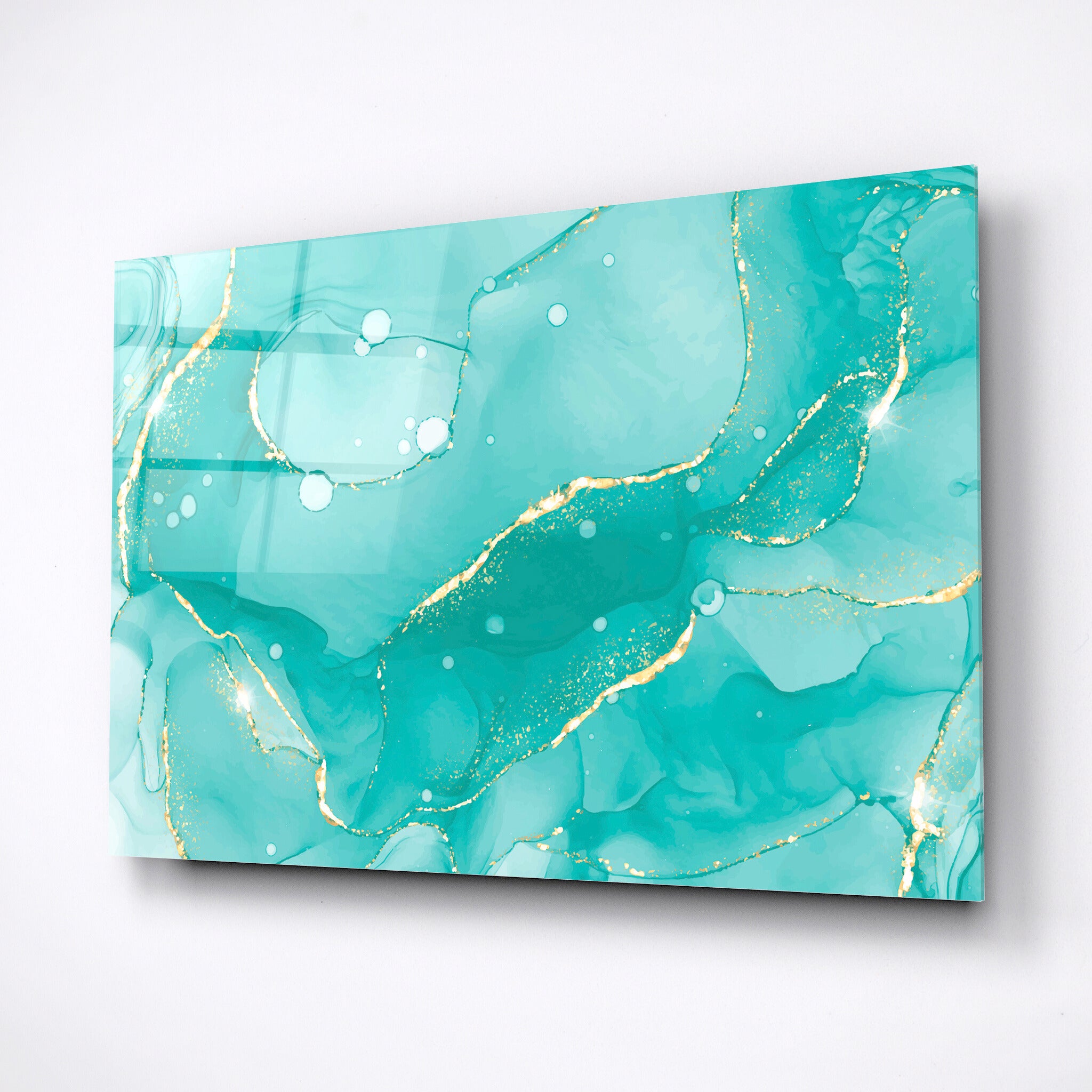 Light emerald marble, glass paintings