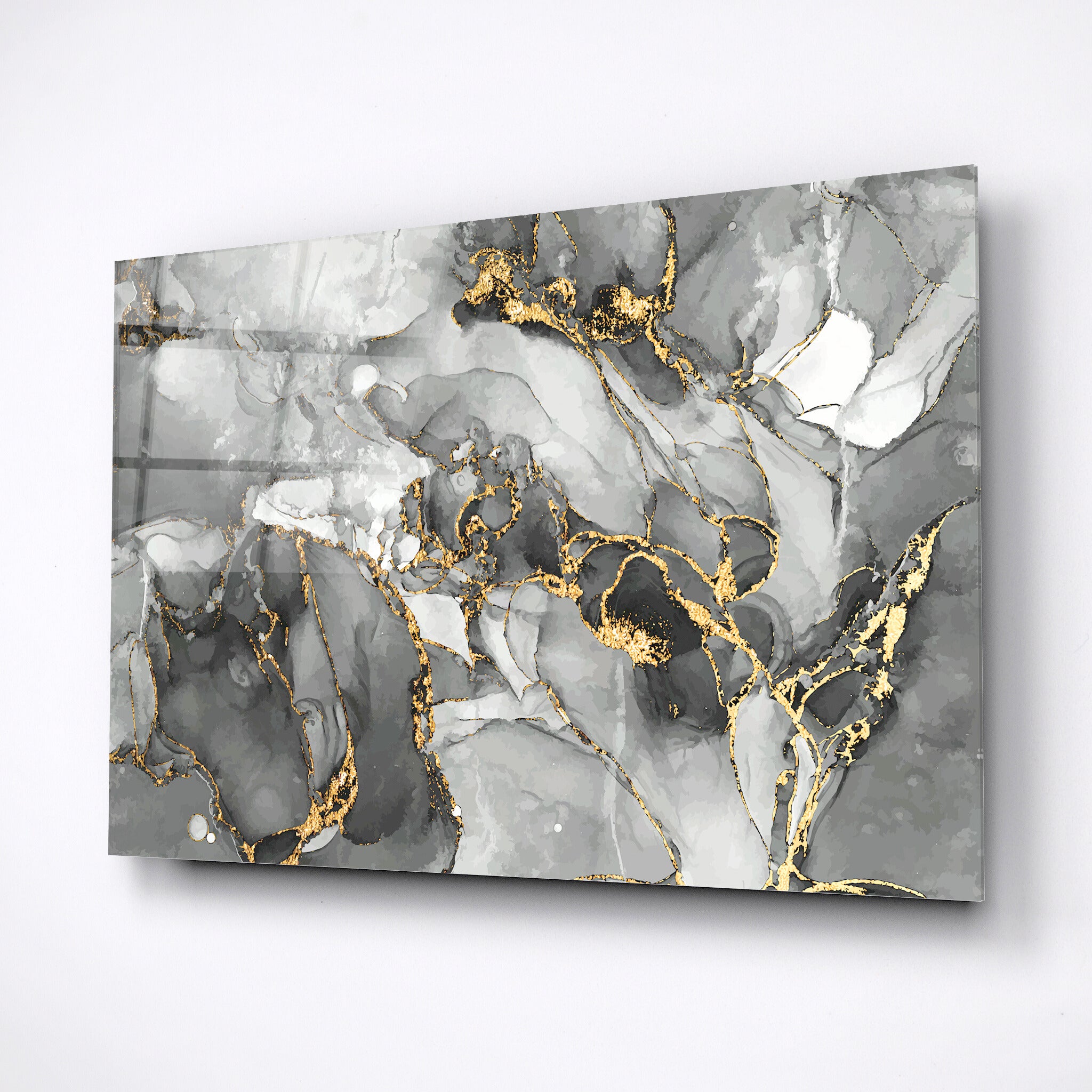 Gray marble on black background