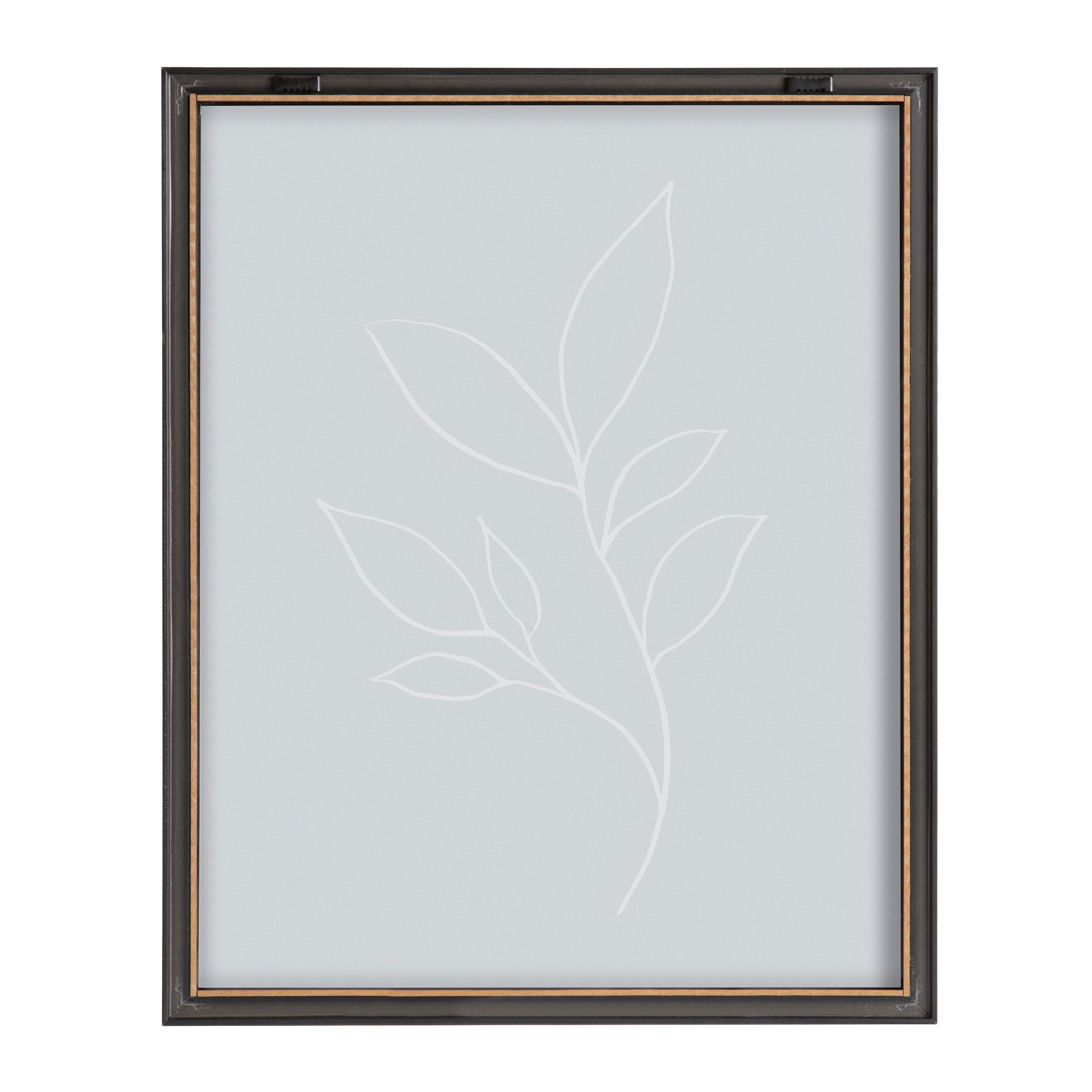 Blake Modern Blue Botanical Line Sketch Print 3 Framed Printed Glass by The Creative Bunch Studio