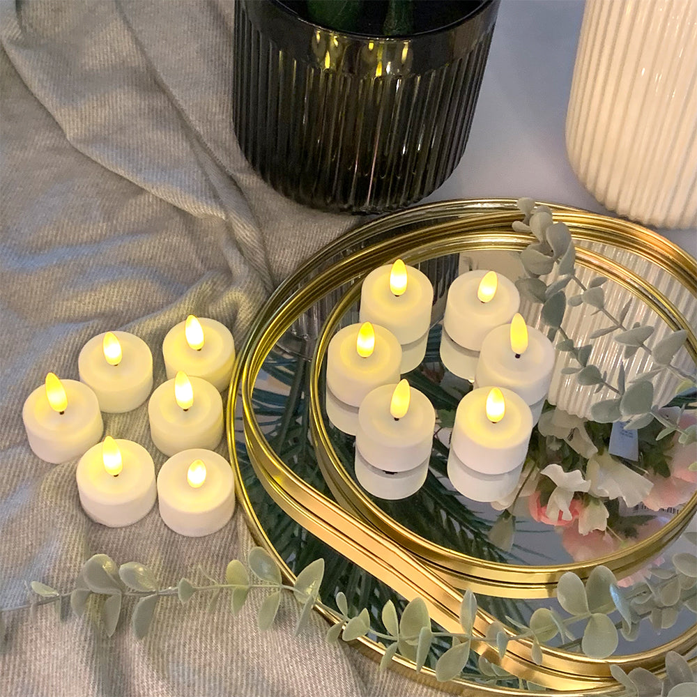 12 Pack Flickering Flameless Candles with Breathing Lights(Warm White)-4