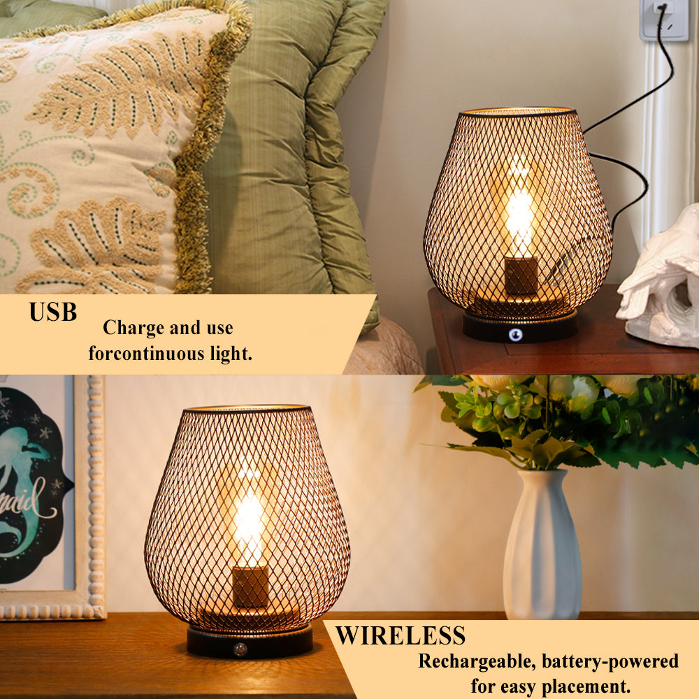 JHY DESIGN's 7.5"H Touch Adjustable Table Lamp(Metal Base, Bronze Egg)-3
