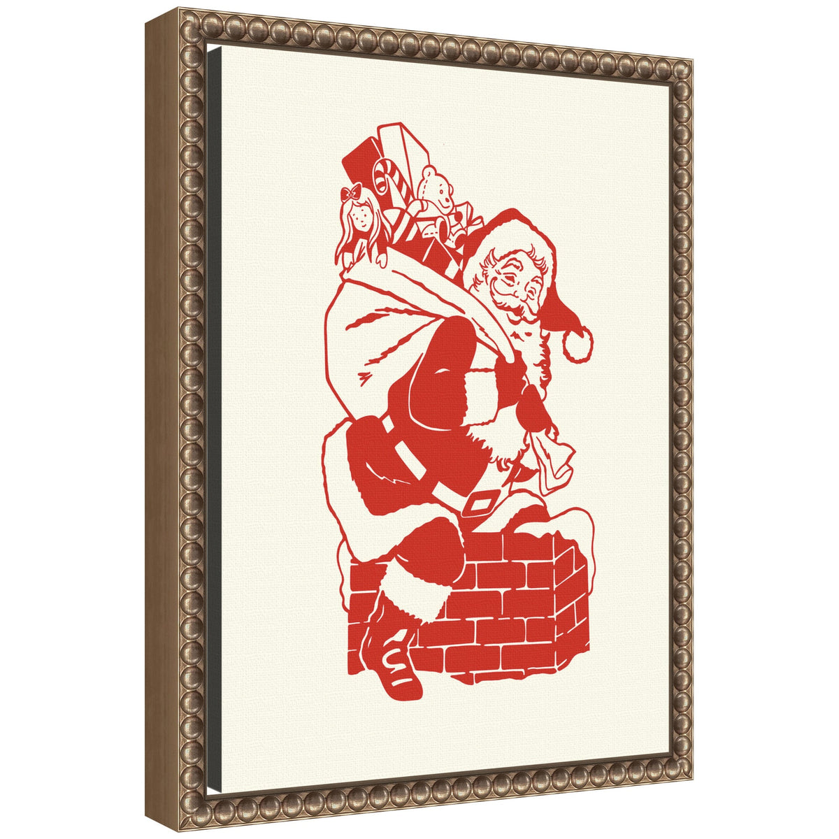 Vintage Santa by Megan Ryan Framed Canvas Wall Art Print