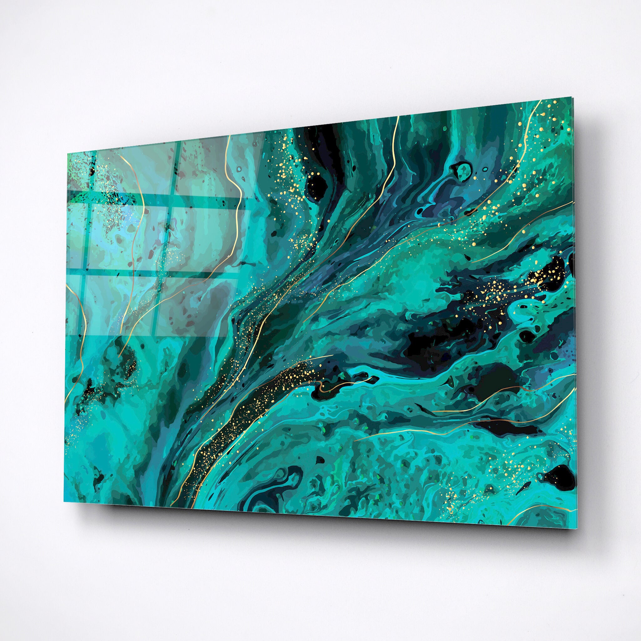 Emerald liquid wall art, home decor, modern home gift