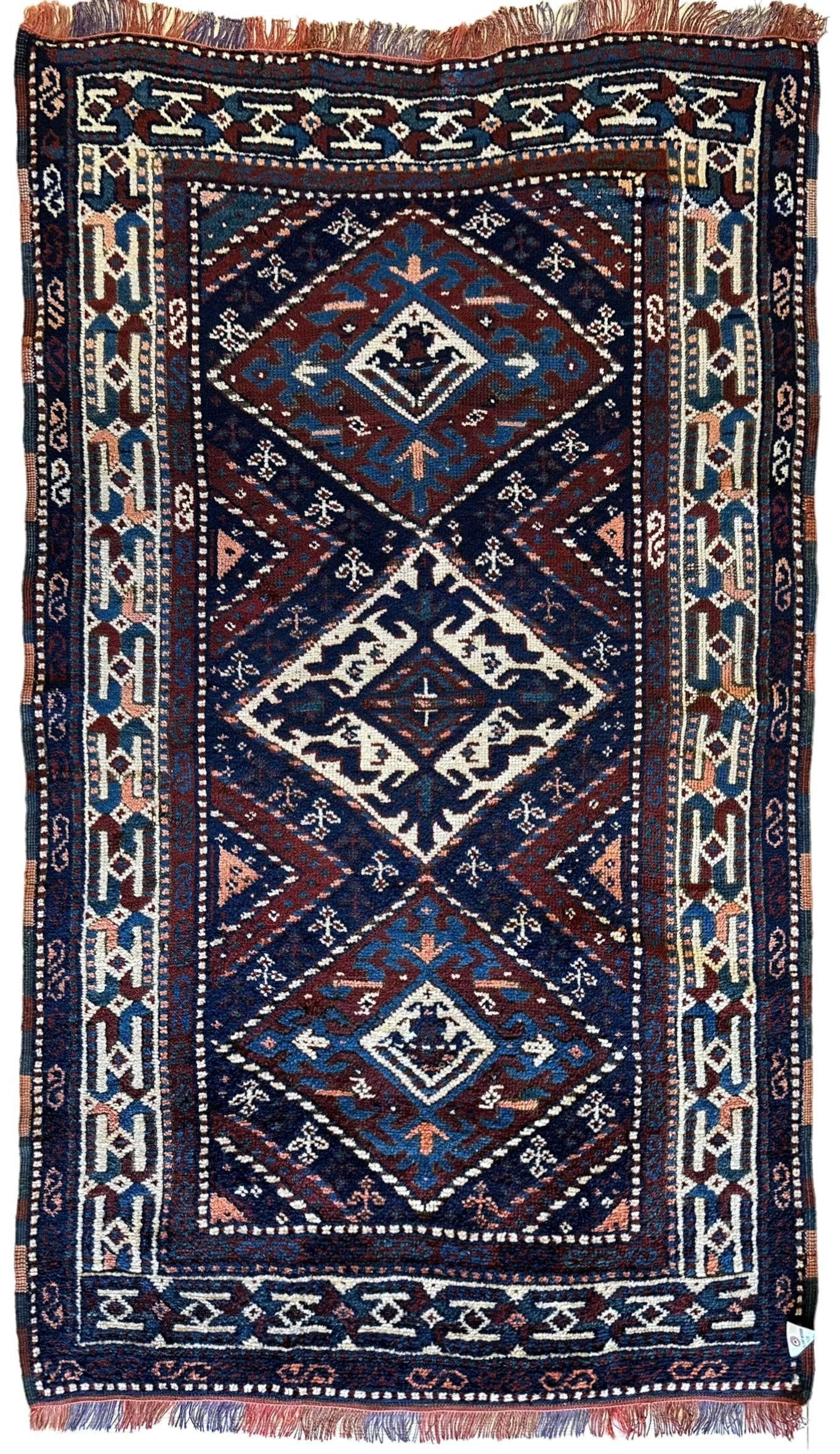 1920’s Antique Kurdish 4X3 Rug