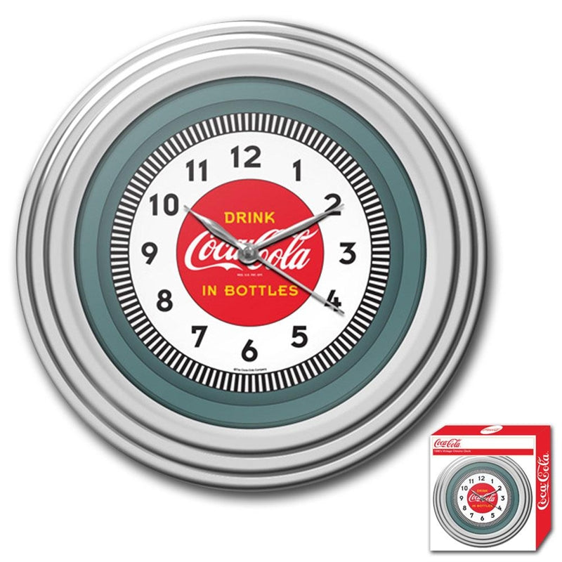 30s Style Chrome Coca-Cola Wall Clock-0