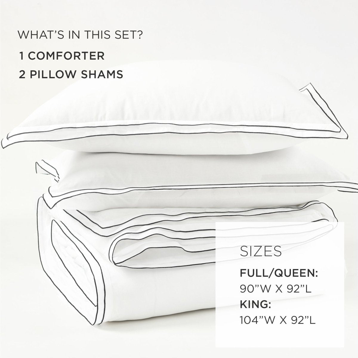 Hampton Double Flange Embroidered Contrast Edge Comforter Set