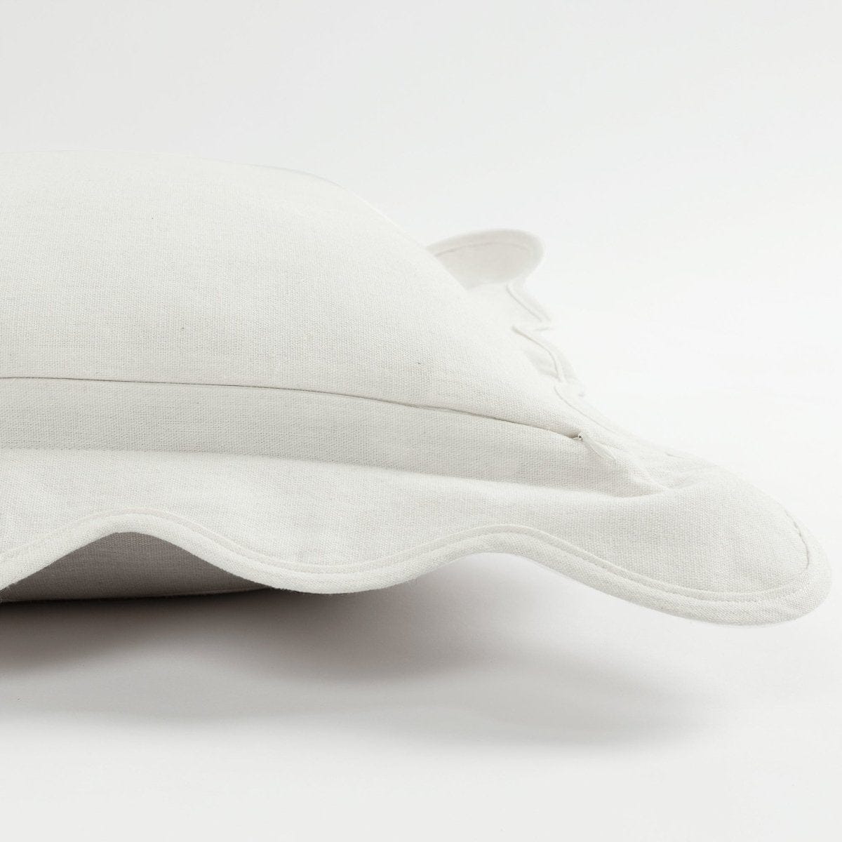 Coastal Chic Scalloped Edge Throw Pillow Cover