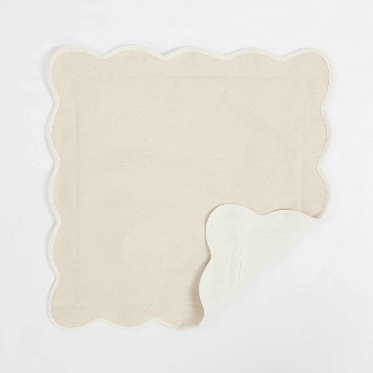 Coastal Chic Scalloped Edge Throw Pillow Cover