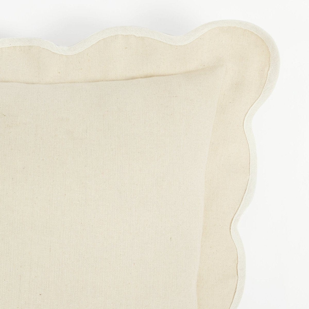 Coastal Chic Scalloped Edge Throw Pillow Cover