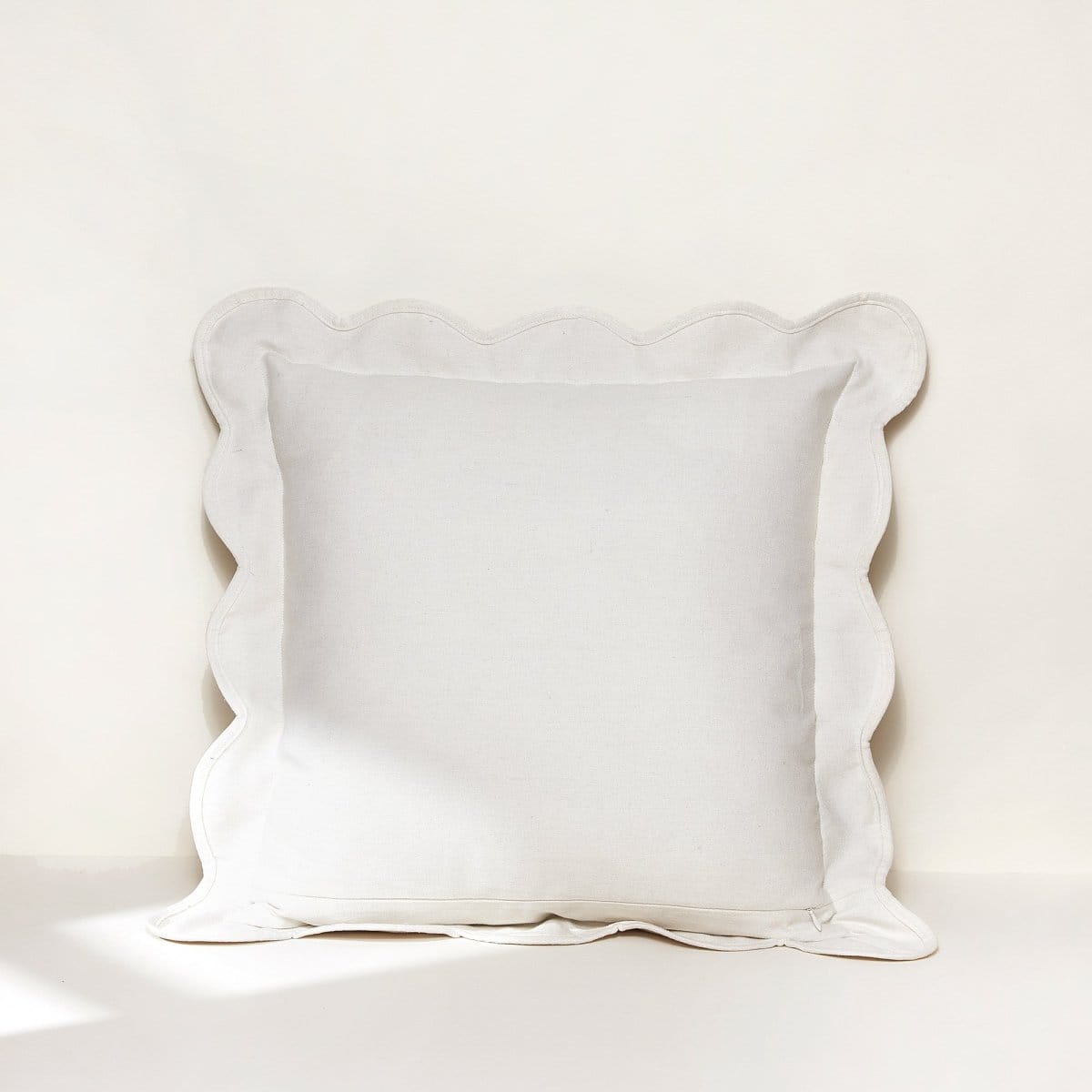 Coastal Chic Scalloped Edge Throw Pillow Cover