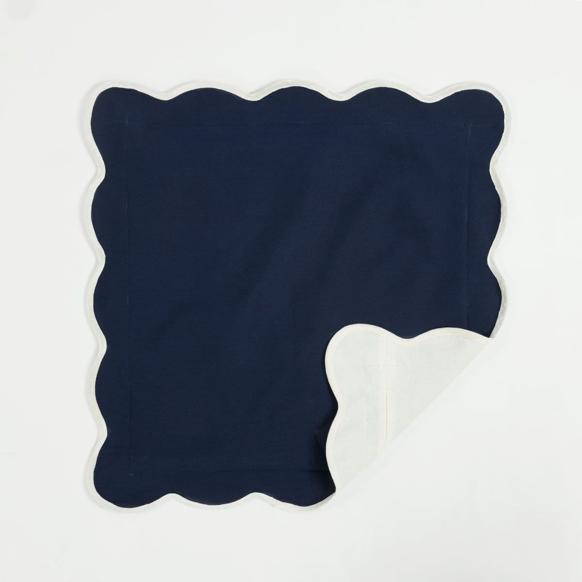 Coastal Chic Scalloped Edge Throw Pillow Cover