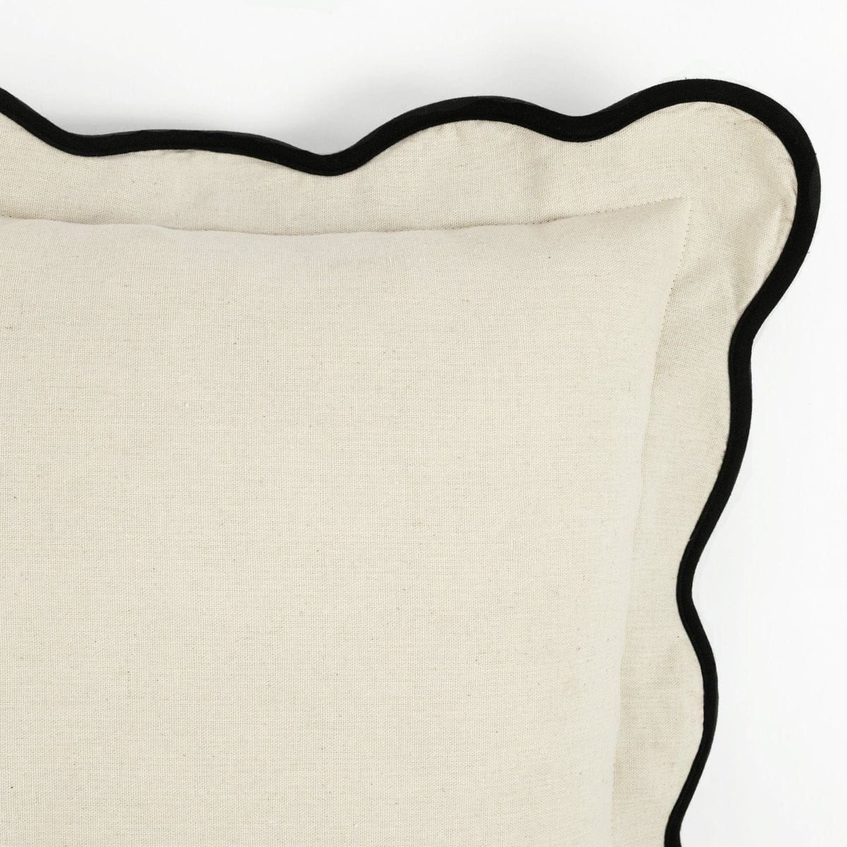 Coastal Chic Scalloped Edge Throw Pillow Cover