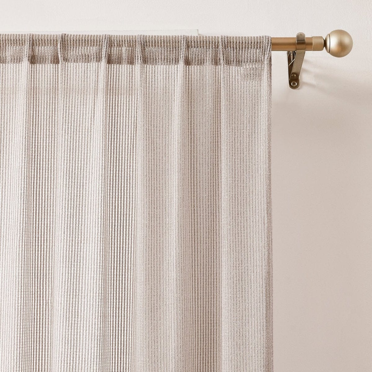 Milla Knitted Textured Sheer Window Curtain Panel Pair