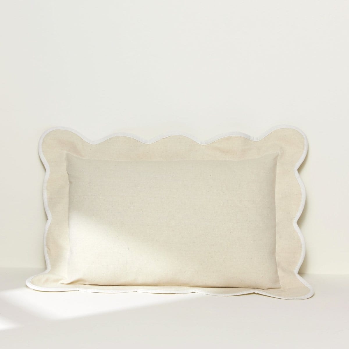 Coastal Chic Scalloped Edge Throw Pillow Cover