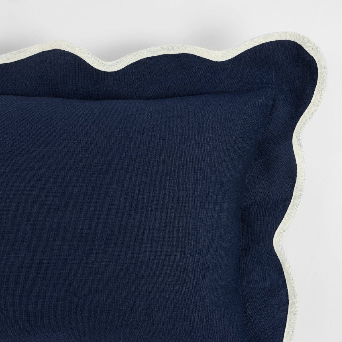 Coastal Chic Scalloped Edge Throw Pillow Cover