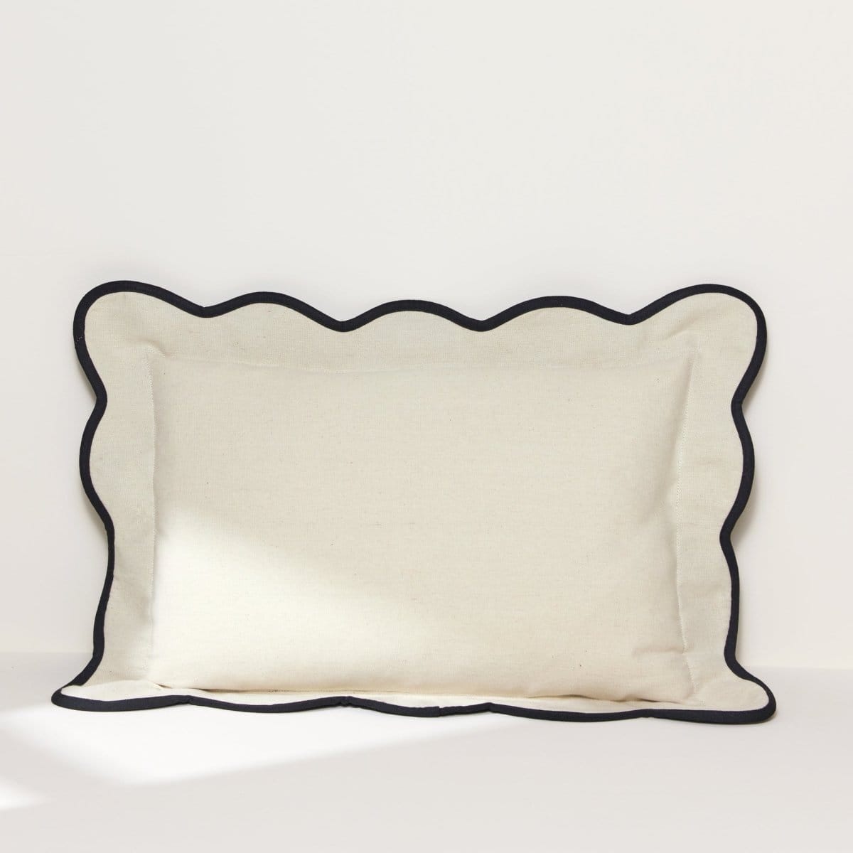 Coastal Chic Scalloped Edge Throw Pillow Cover