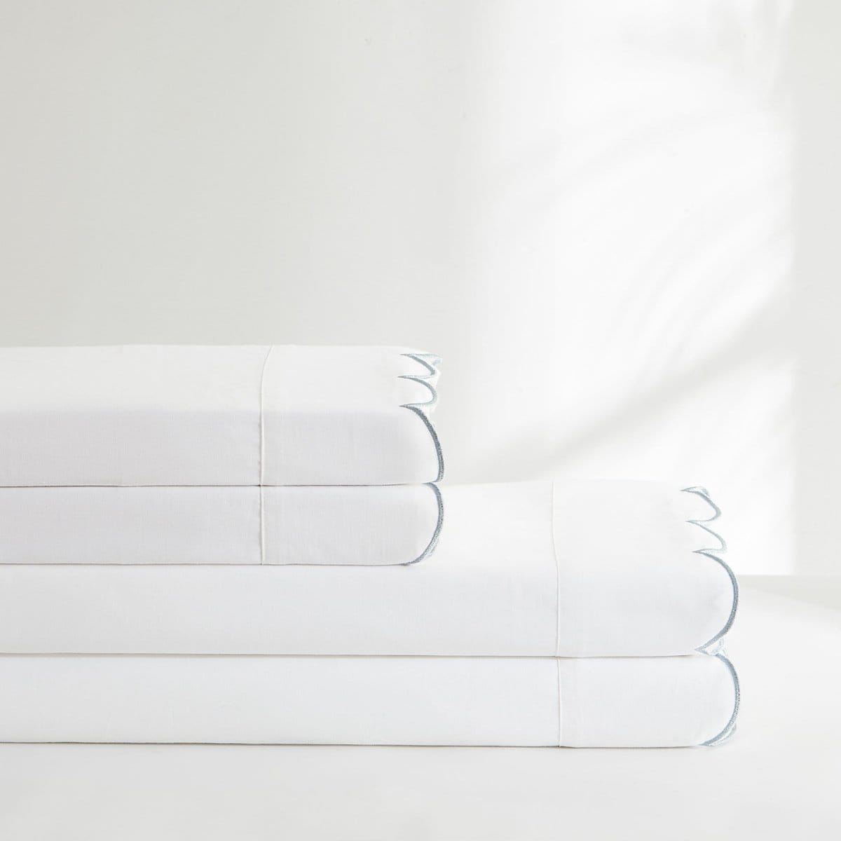 Coastal Chic Scalloped Edge Cotton Sheet Set