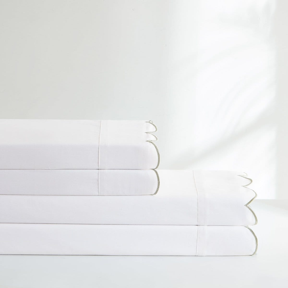 Coastal Chic Scalloped Edge Cotton Sheet Set
