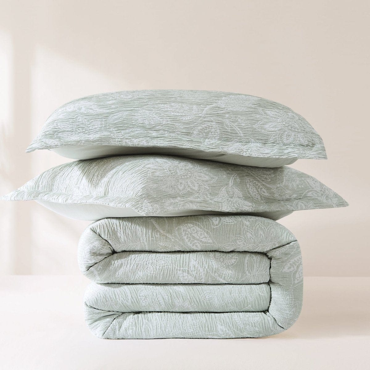 Floral Jacobean Gauze Jacquard Duvet Cover Set