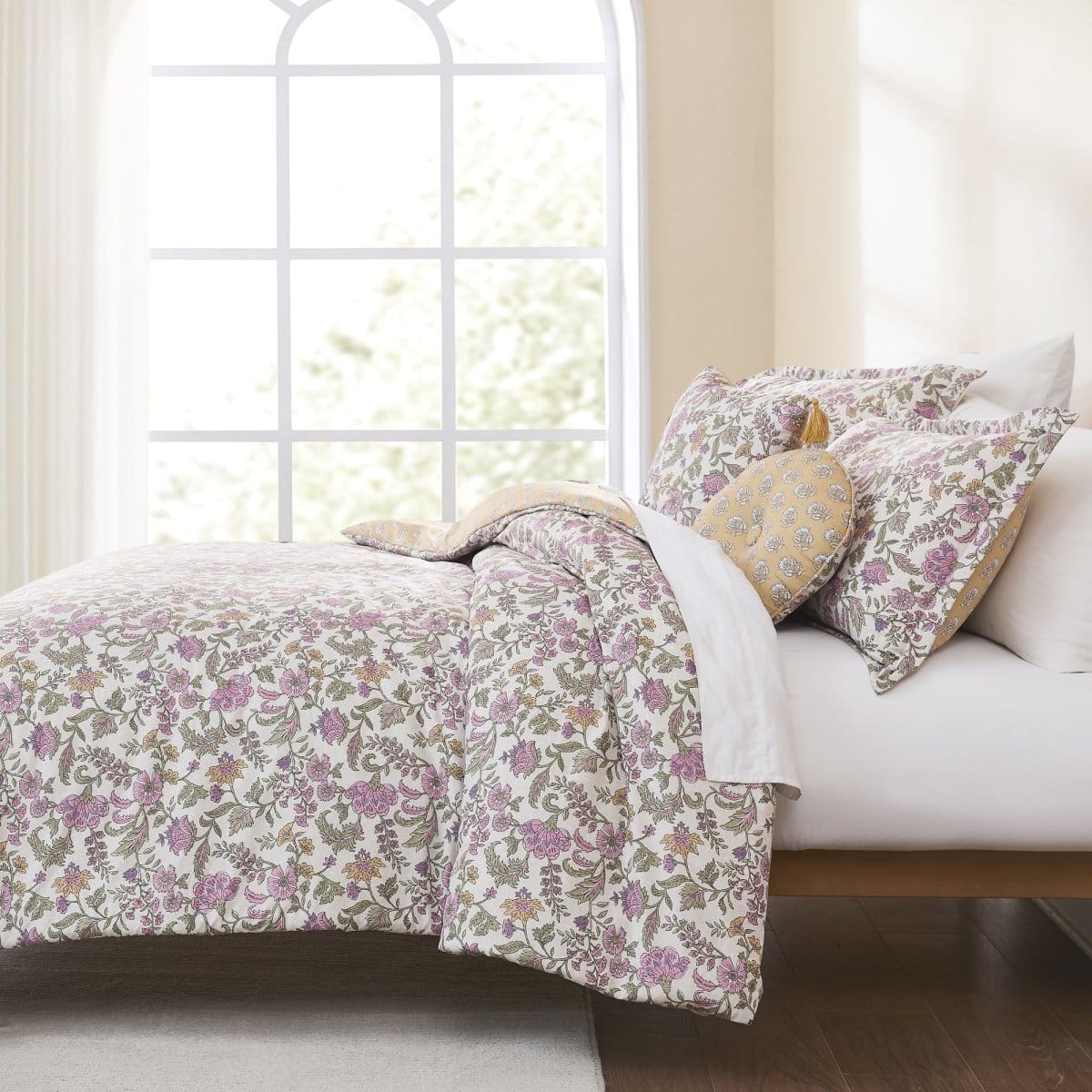 Lillian Block Print Reversible Comforter Set 5Pc
