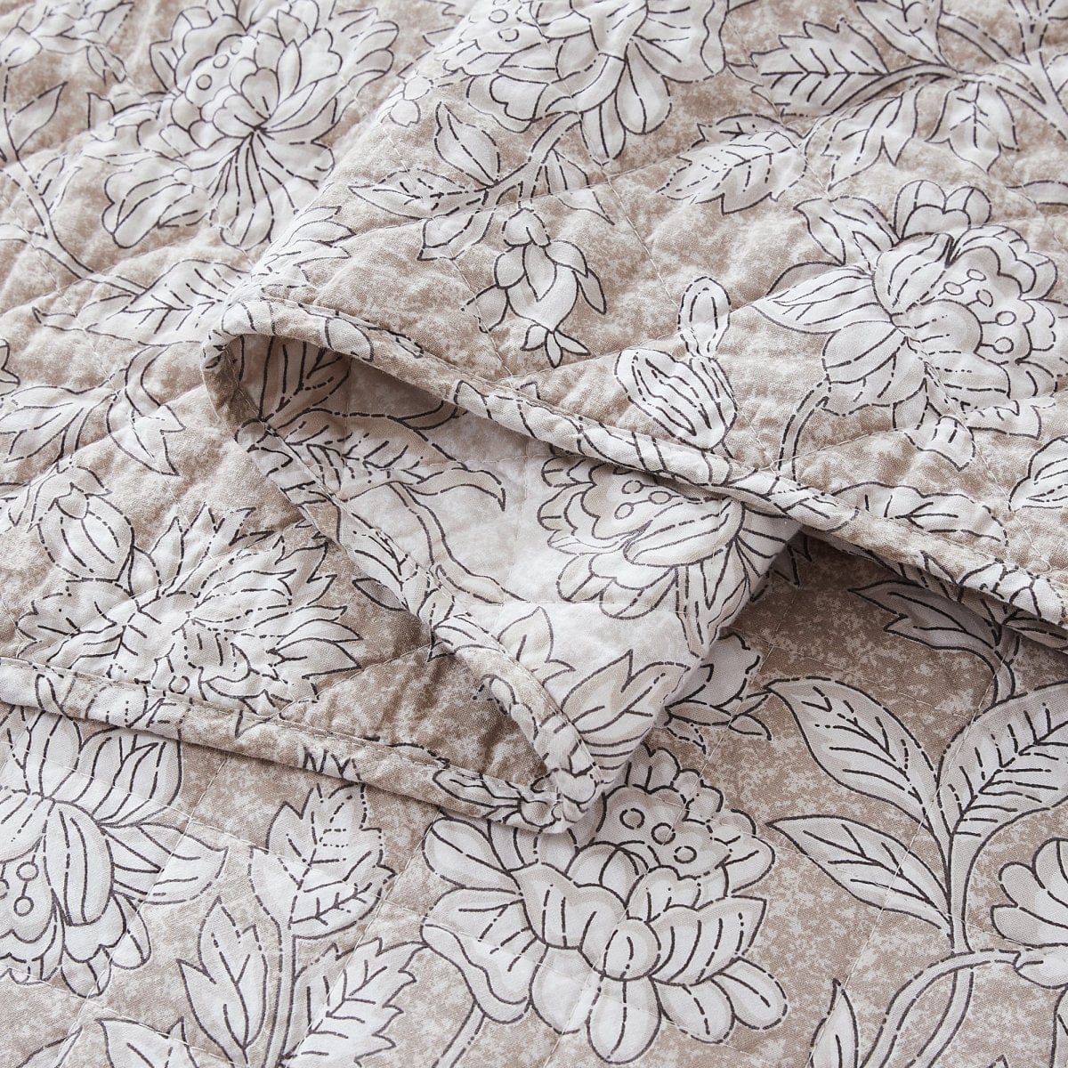 Zara Floral Block Reversible Cotton Quilt Set