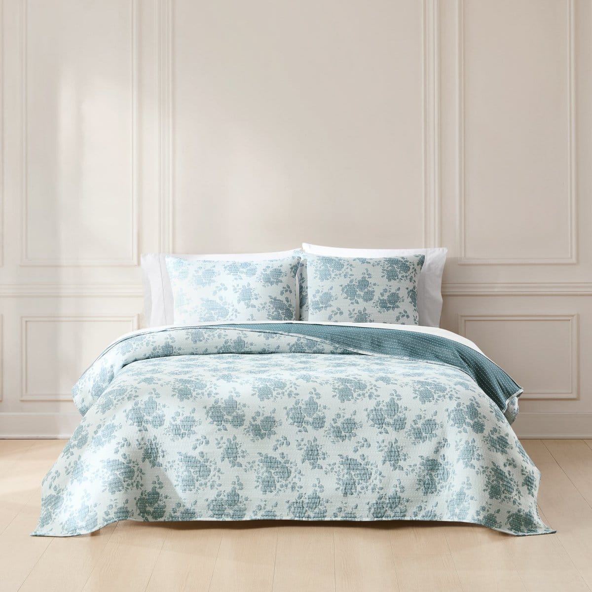 Rose Garden Pick Stitch Jacquard Matelasse Coverlet Set