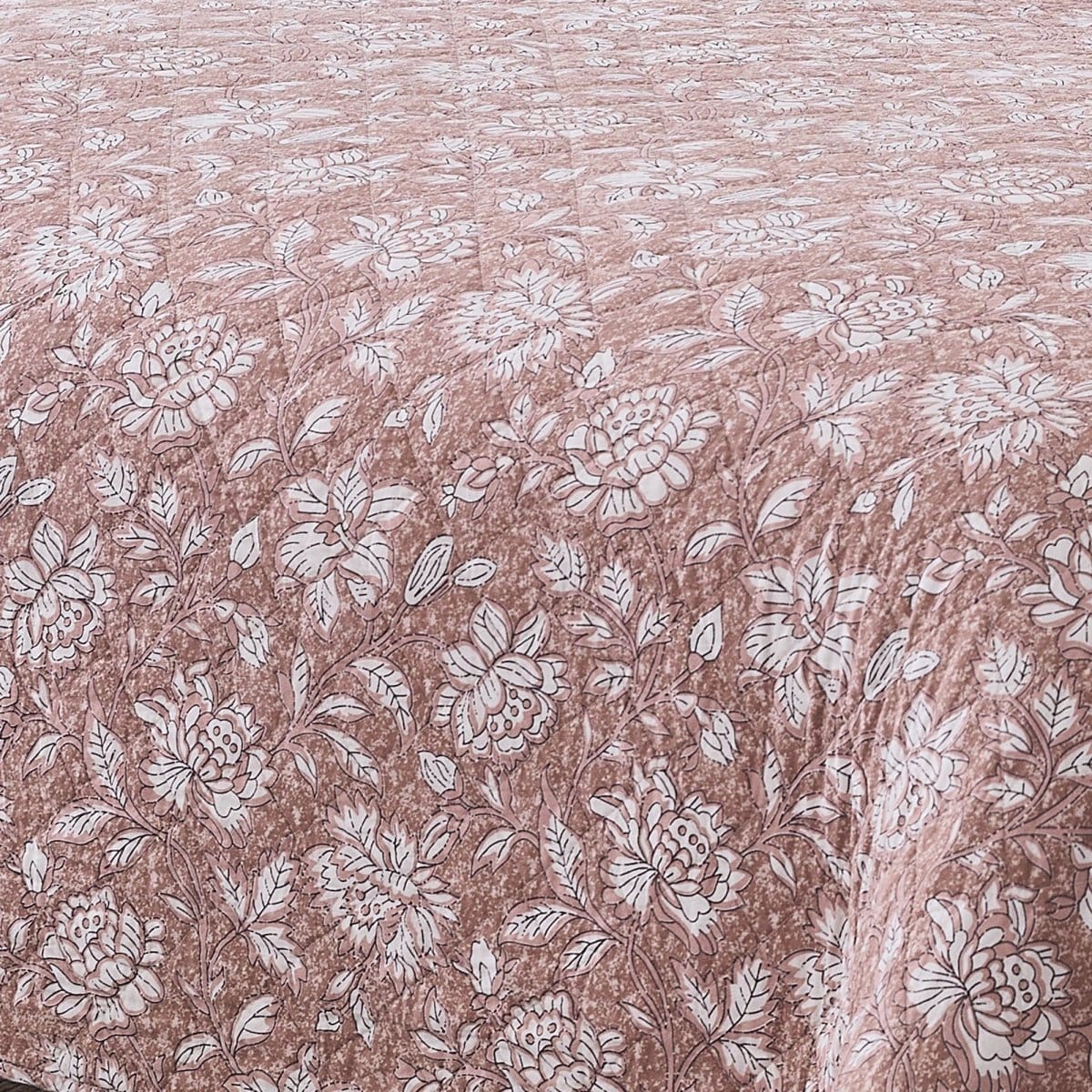 Zara Floral Block Reversible Cotton Quilt Set