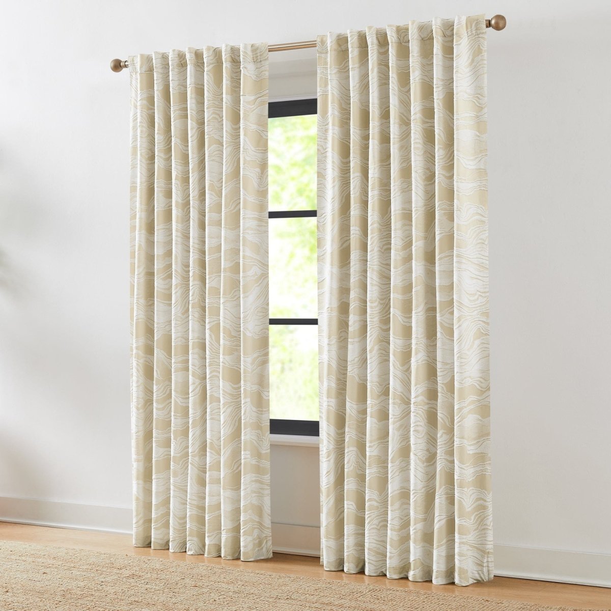 Cascade Wave Blackout Window Curtain Panels