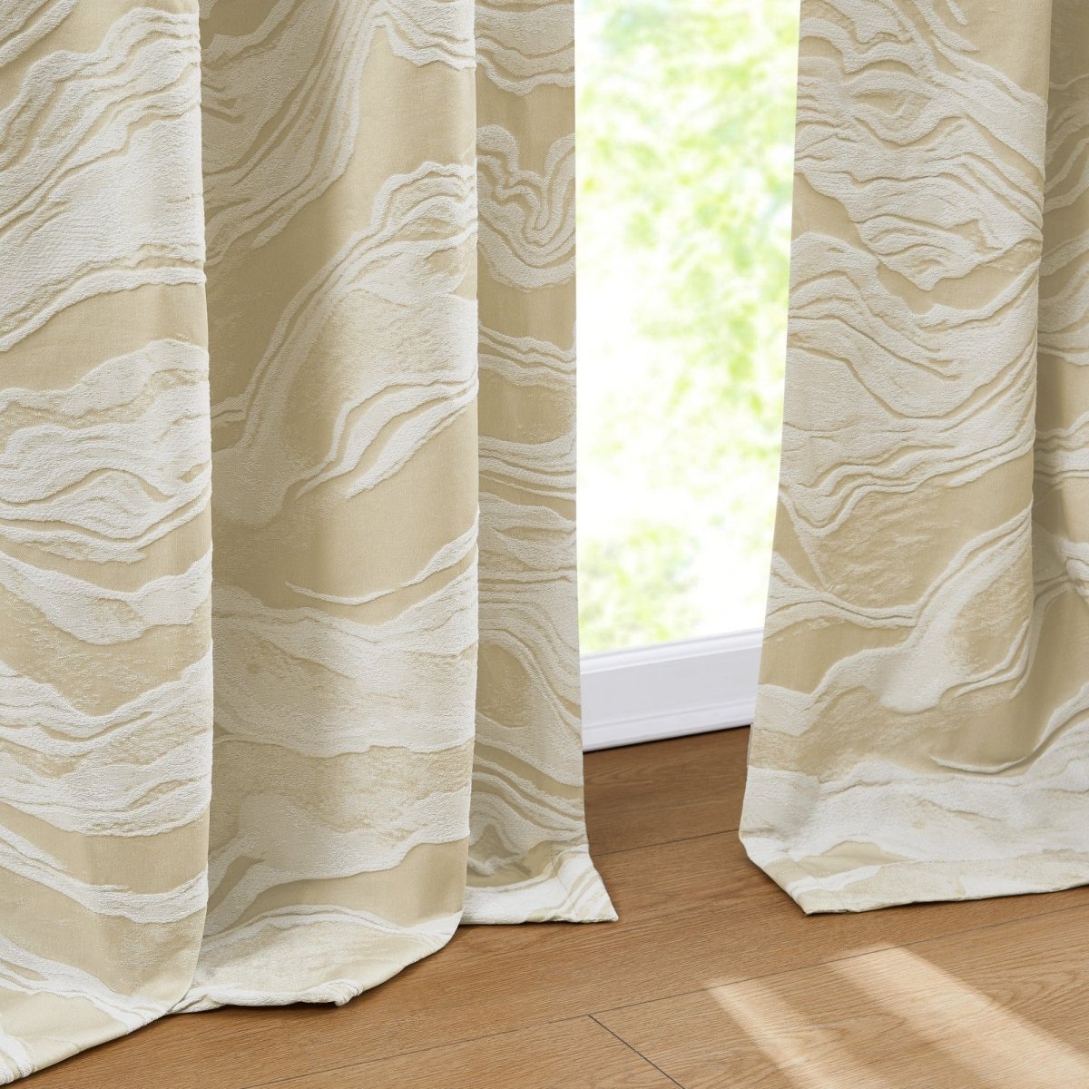 Cascade Wave Blackout Window Curtain Panels