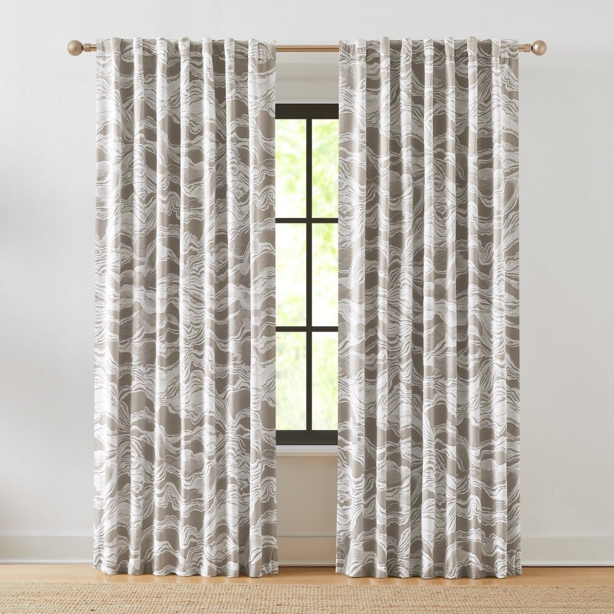 Cascade Wave Blackout Window Curtain Panels