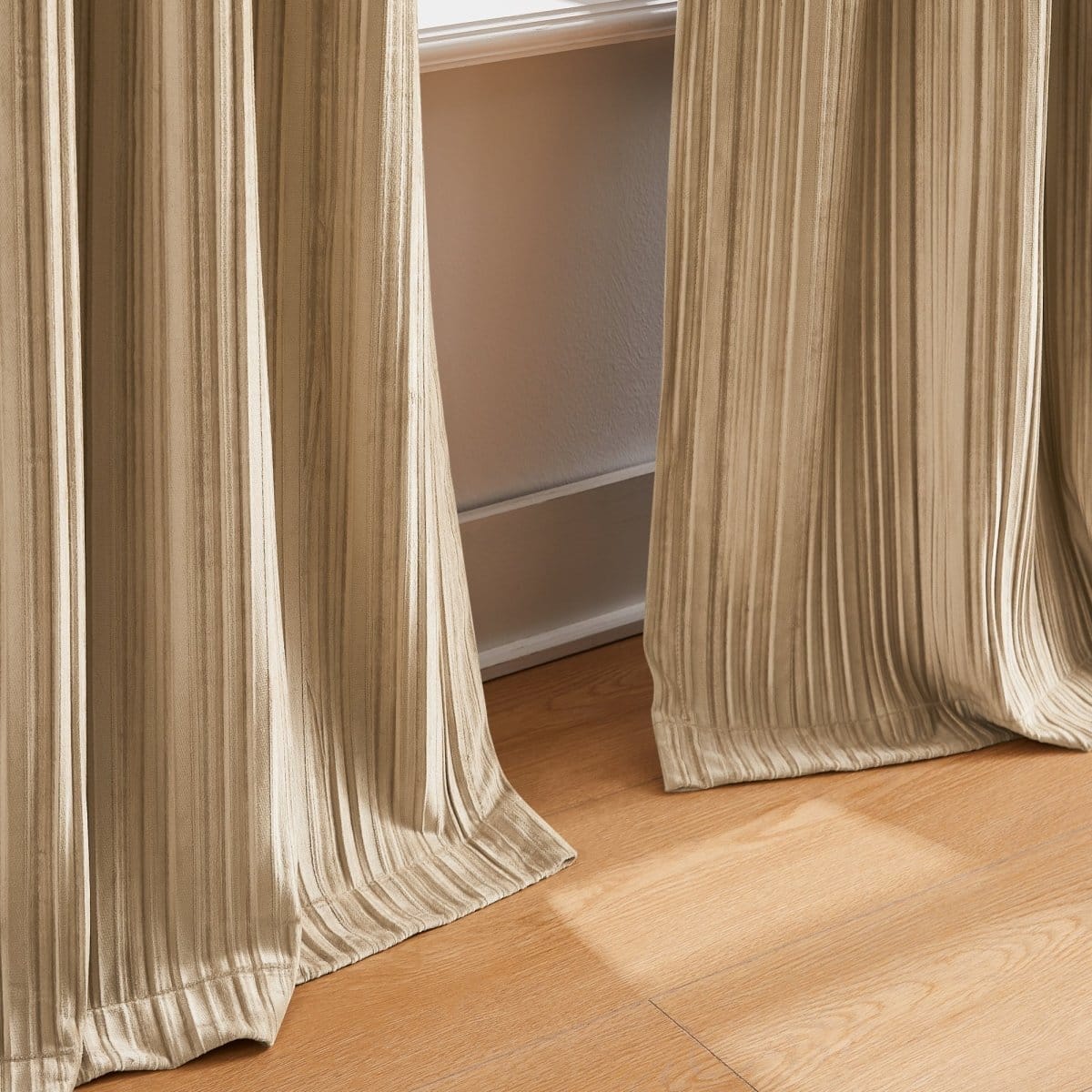 Glam Pleated Velvet Light Filtering Window Curtain Panels