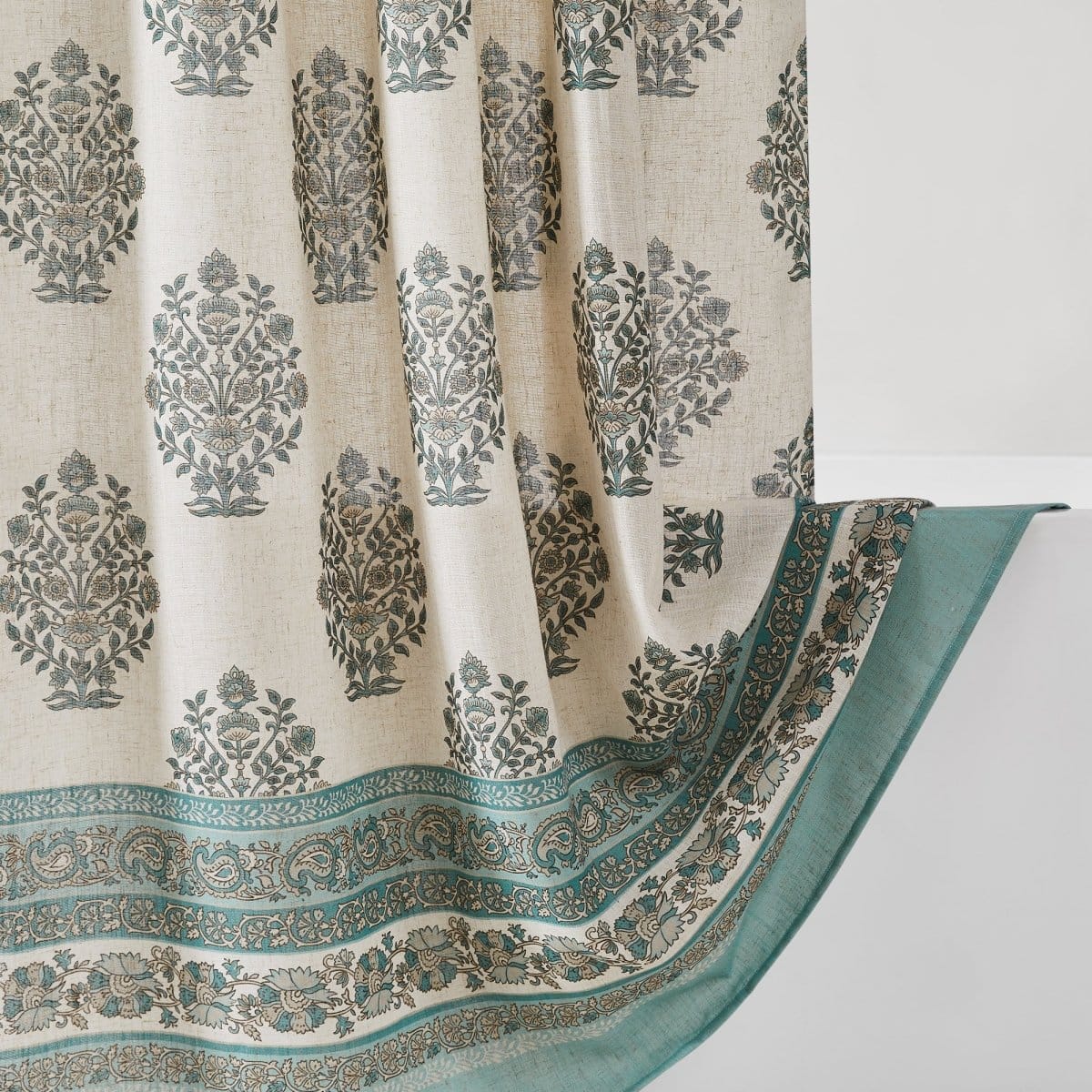 Sofia Flower Block Bouquet Shower Curtain