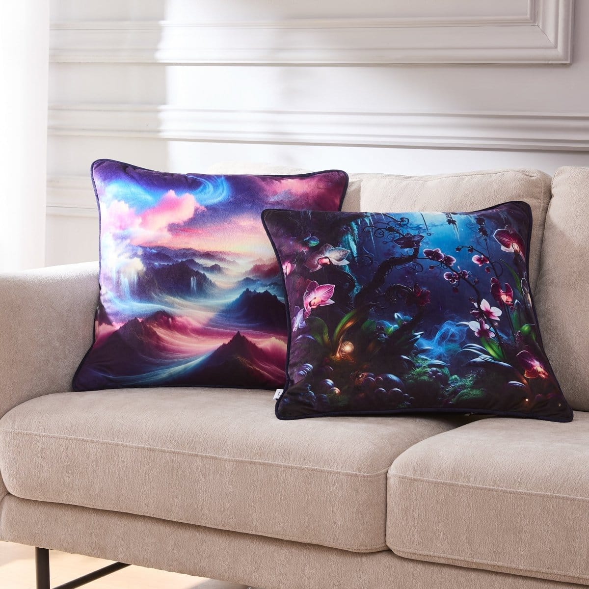 Fantasy Orchids Decorative Pillow