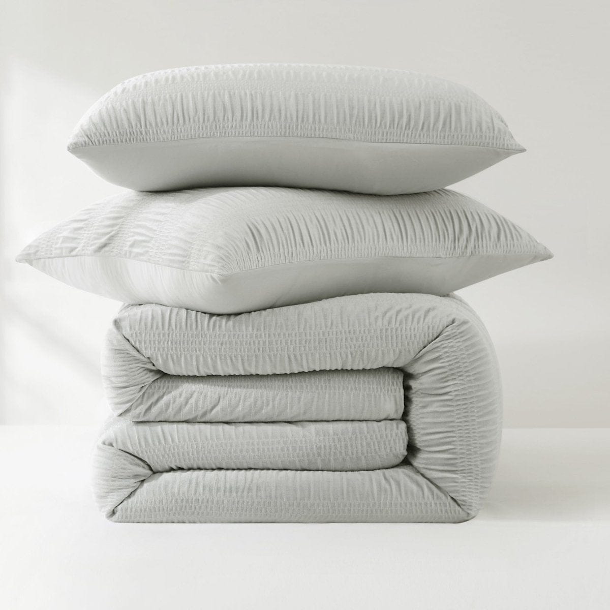 Azalea Ruched Velvet Stripe Comforter Set