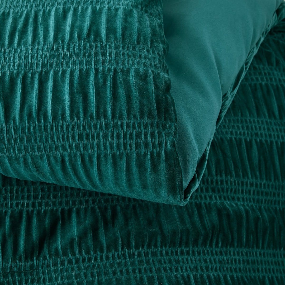 Azalea Ruched Velvet Stripe Comforter Set