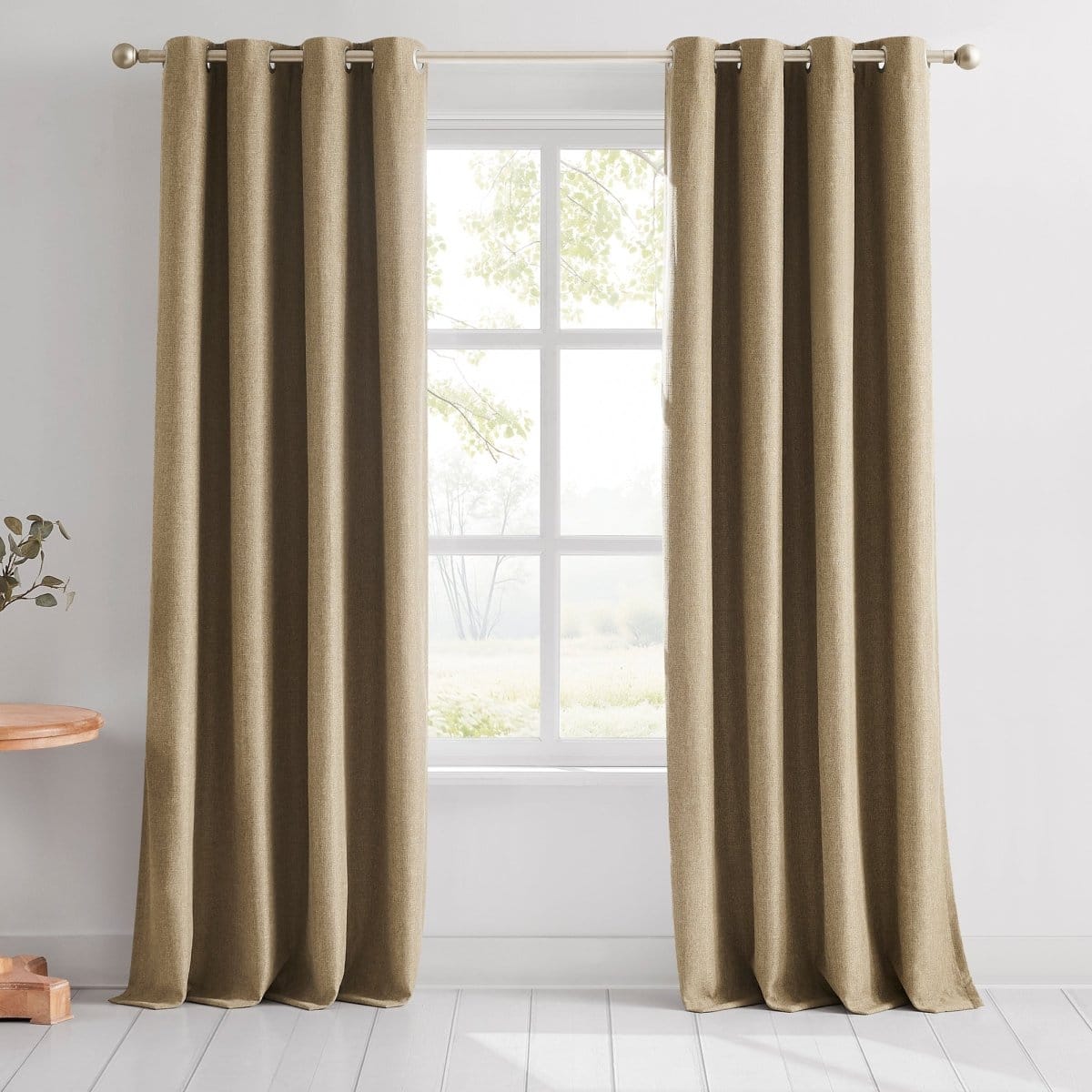 Meena Slub 100% Blackout Window Curtain Panels