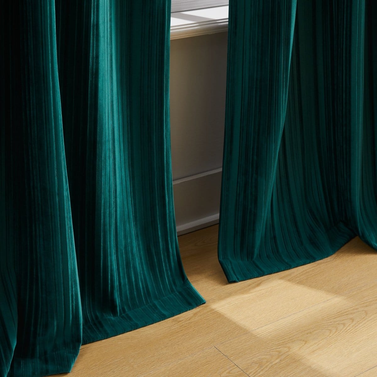 Glam Pleated Velvet Light Filtering Window Curtain Panels