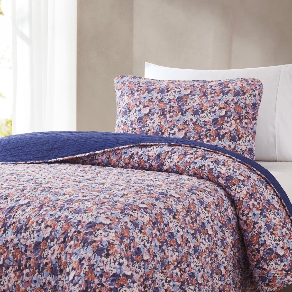 Alicia Camo Floral Cotton Quilt Set