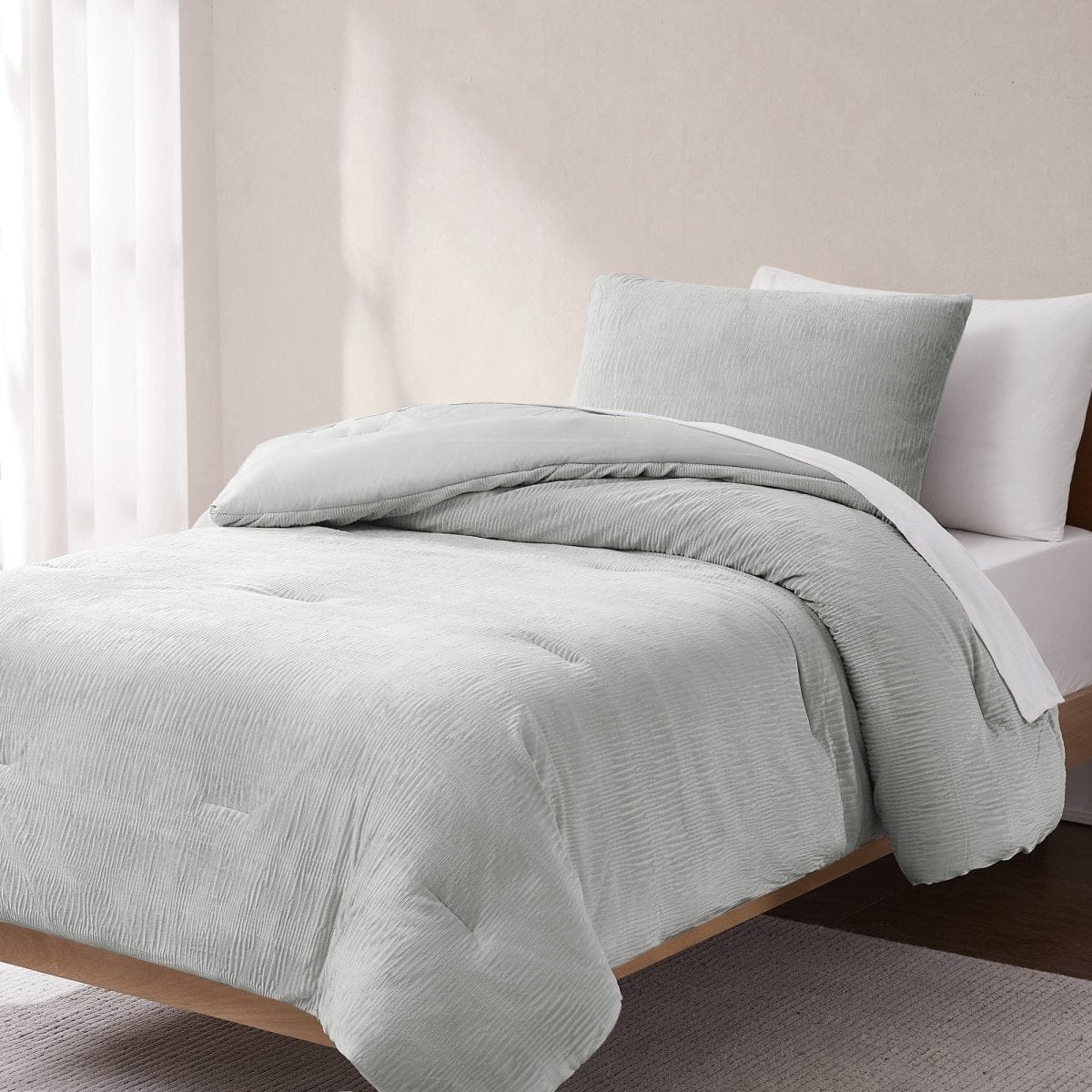 Azalea Ruched Velvet Stripe Comforter Set