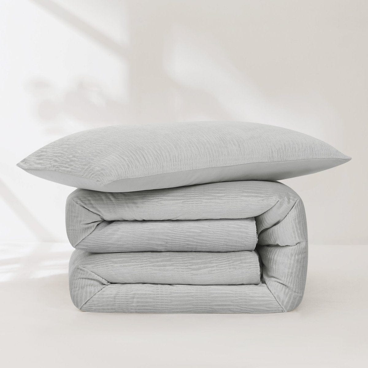 Azalea Ruched Velvet Stripe Comforter Set