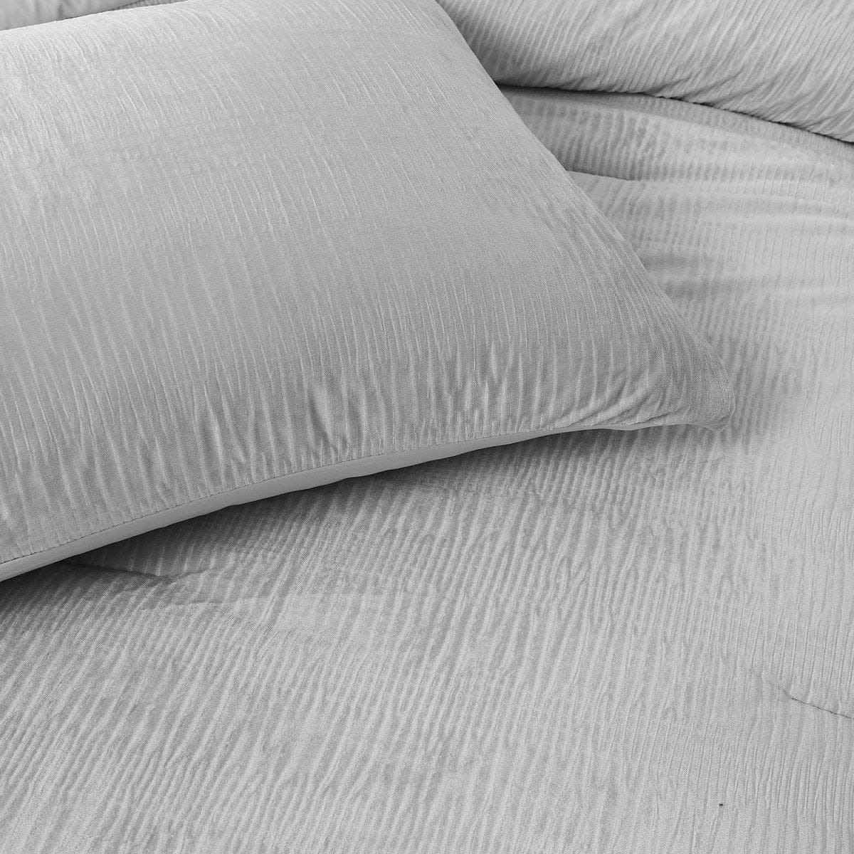 Azalea Ruched Velvet Stripe Comforter Set