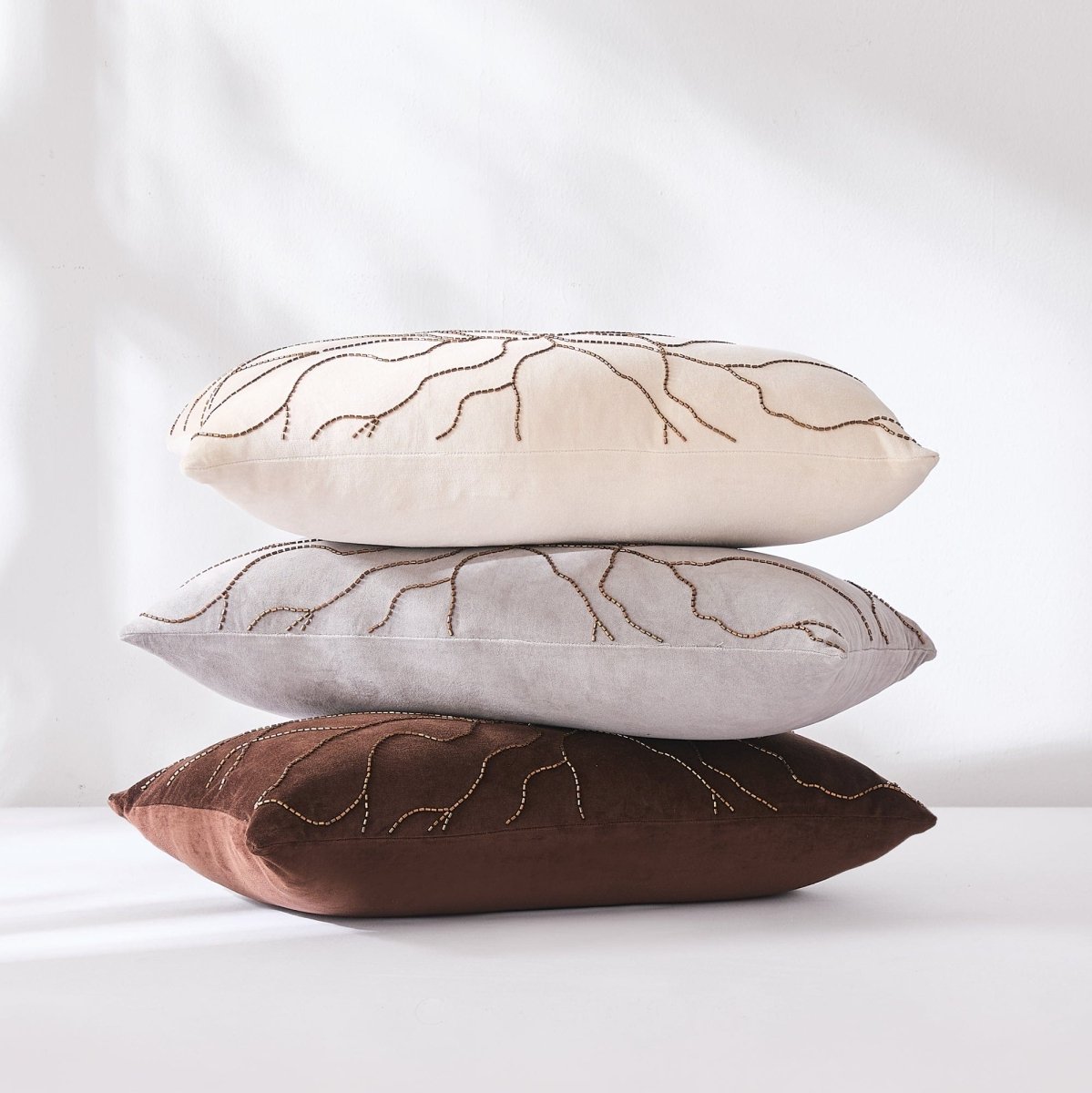 Roots Velvet Decorative Pillow Cover