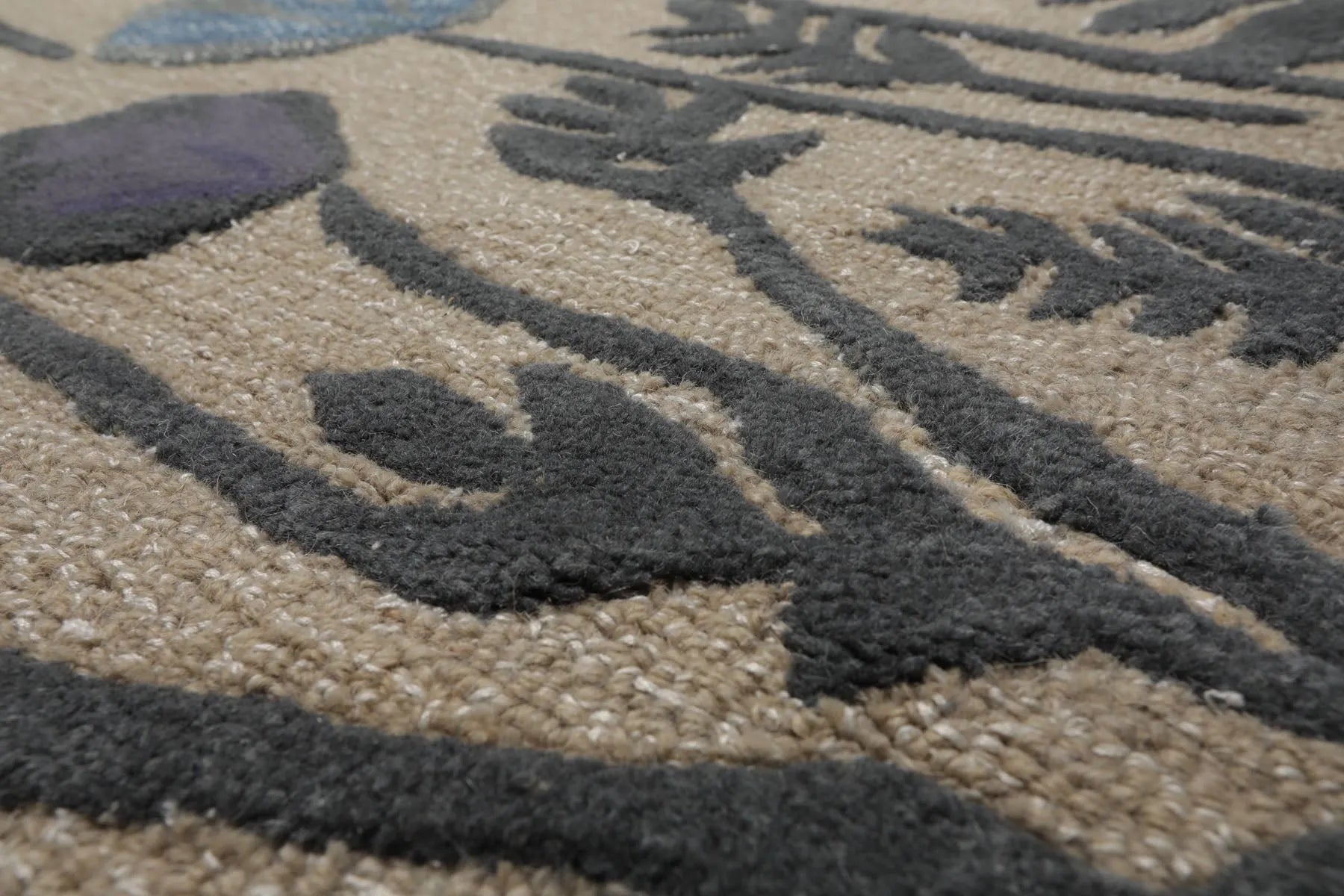 LoomBloom Multi Size Beige Hand Tufted Contemporary Botanical Wool and Silk Oriental Area Rug