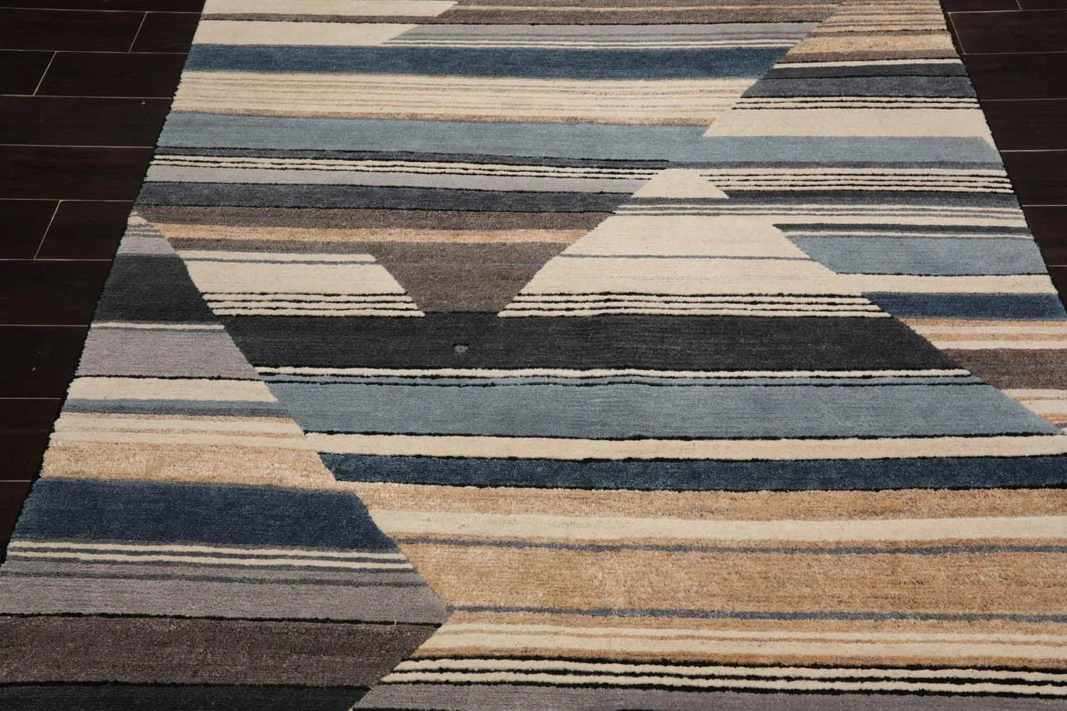 5'6''x8'6'' Hand Knotted Tibetan 100% Wool Tibetan Modern & Contemporary Oriental Area Rug Ivory, Gray Color
