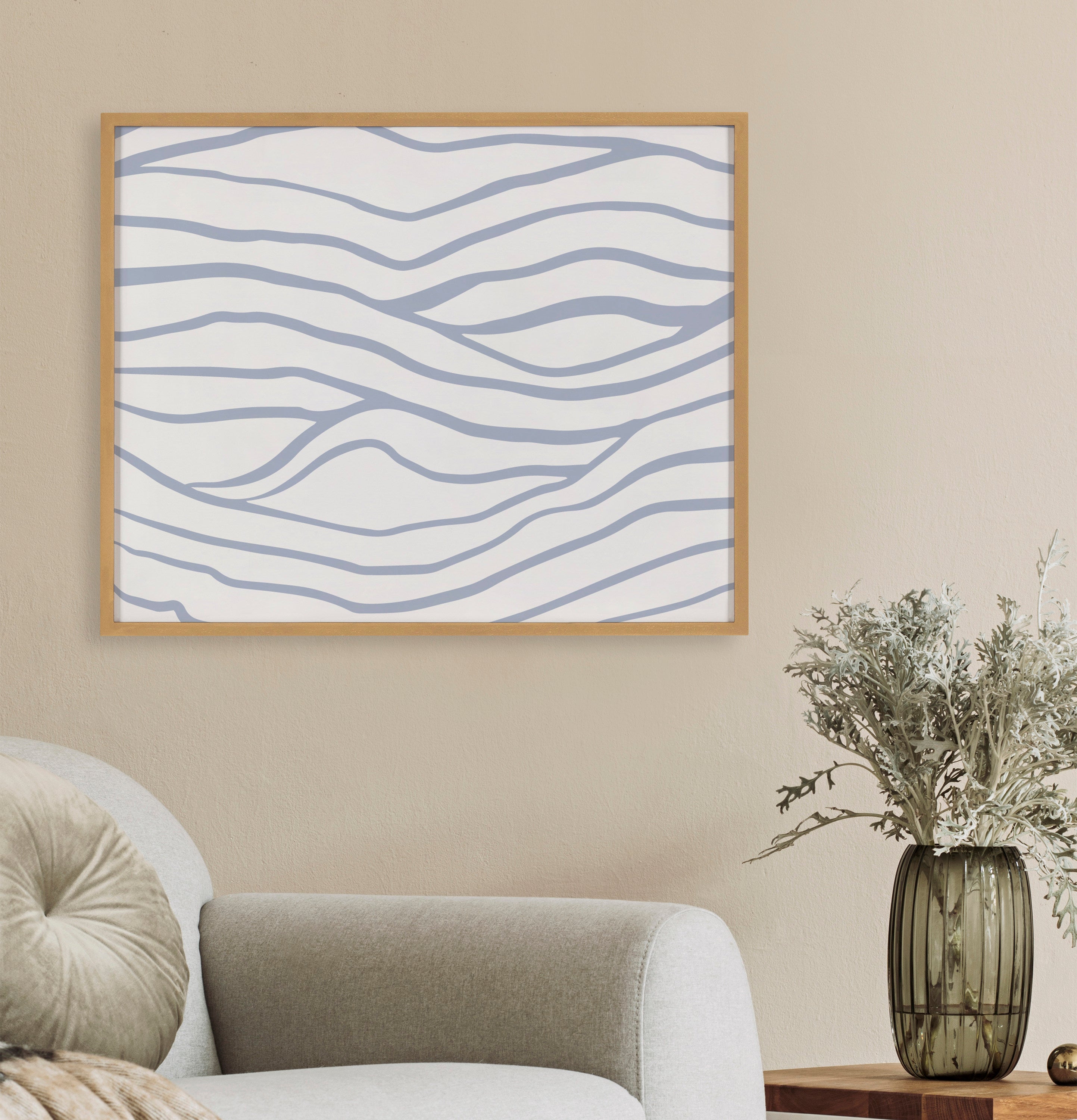 Gallery Simple Elegant Coastal Waves Print by The Creative Bunch Studio