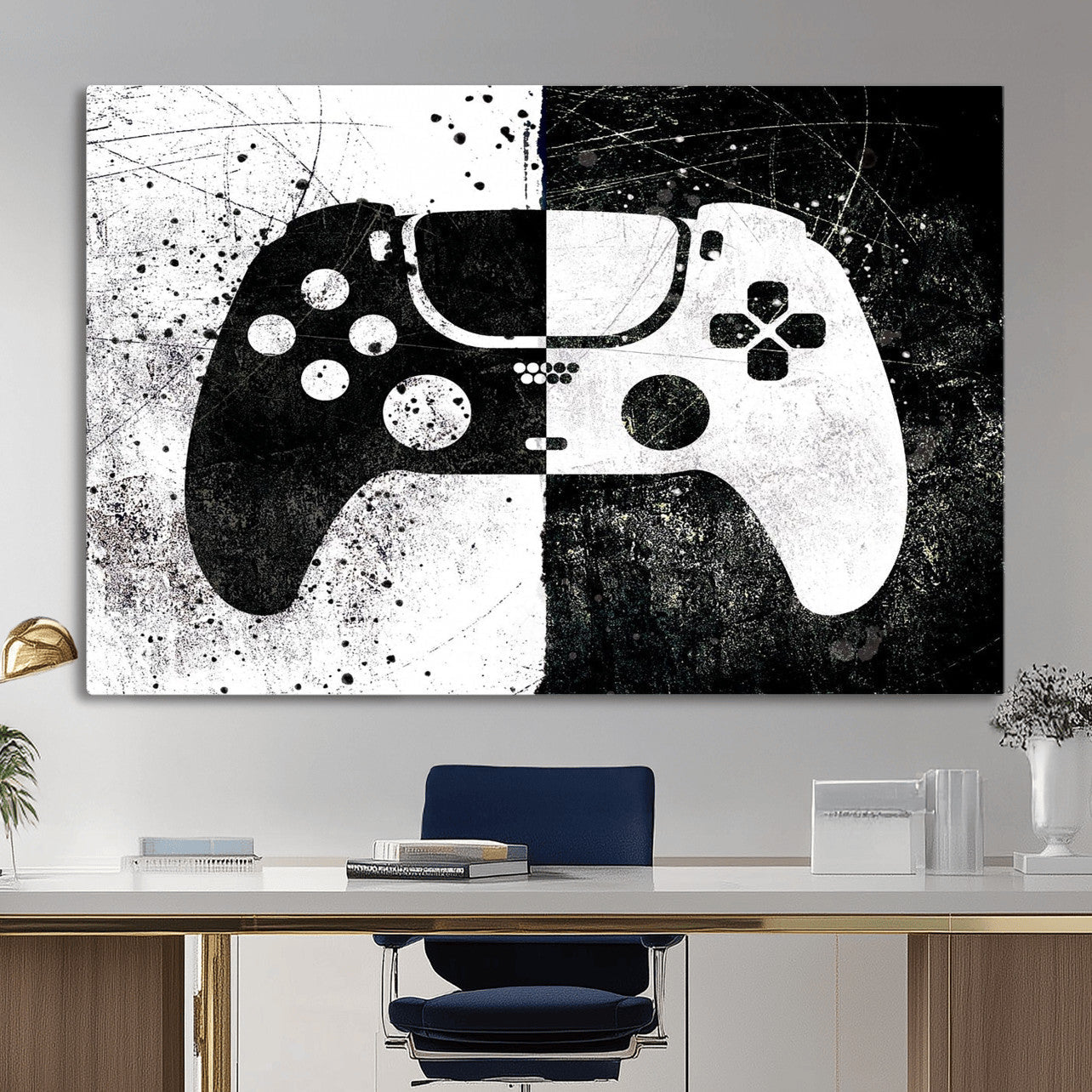 Abstract Gaming Controller Wall Art Canvas Print