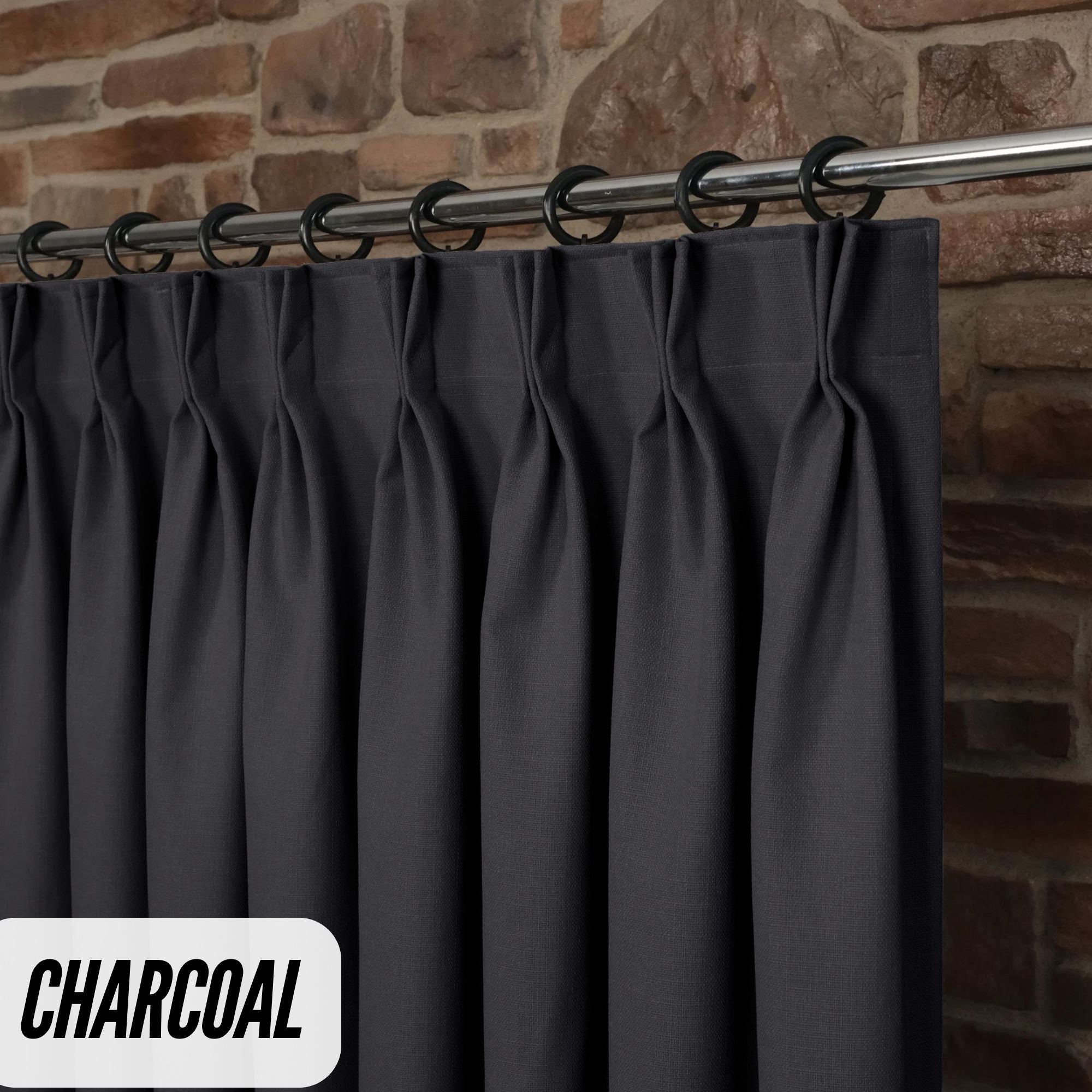 Triple Pinch Pleat Curtains | 50% Cotton 50% Linen | GOTS Certified | 18 Colours | Blackout/Light Filtering | Standard & Custom Sizes-3