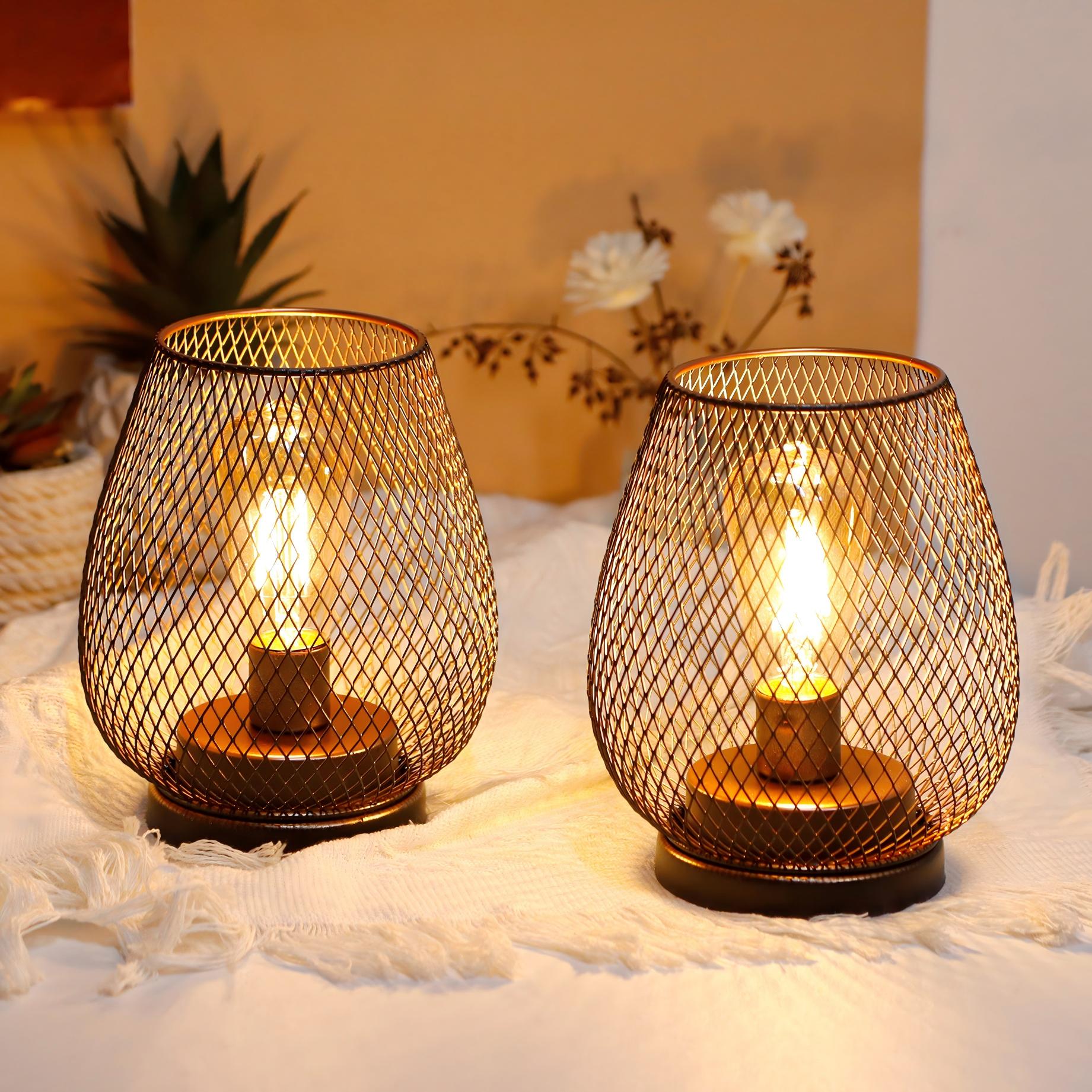 6.7" Tall Battery Powered Lamp Set of 2 Outdoor Table Lamp-1